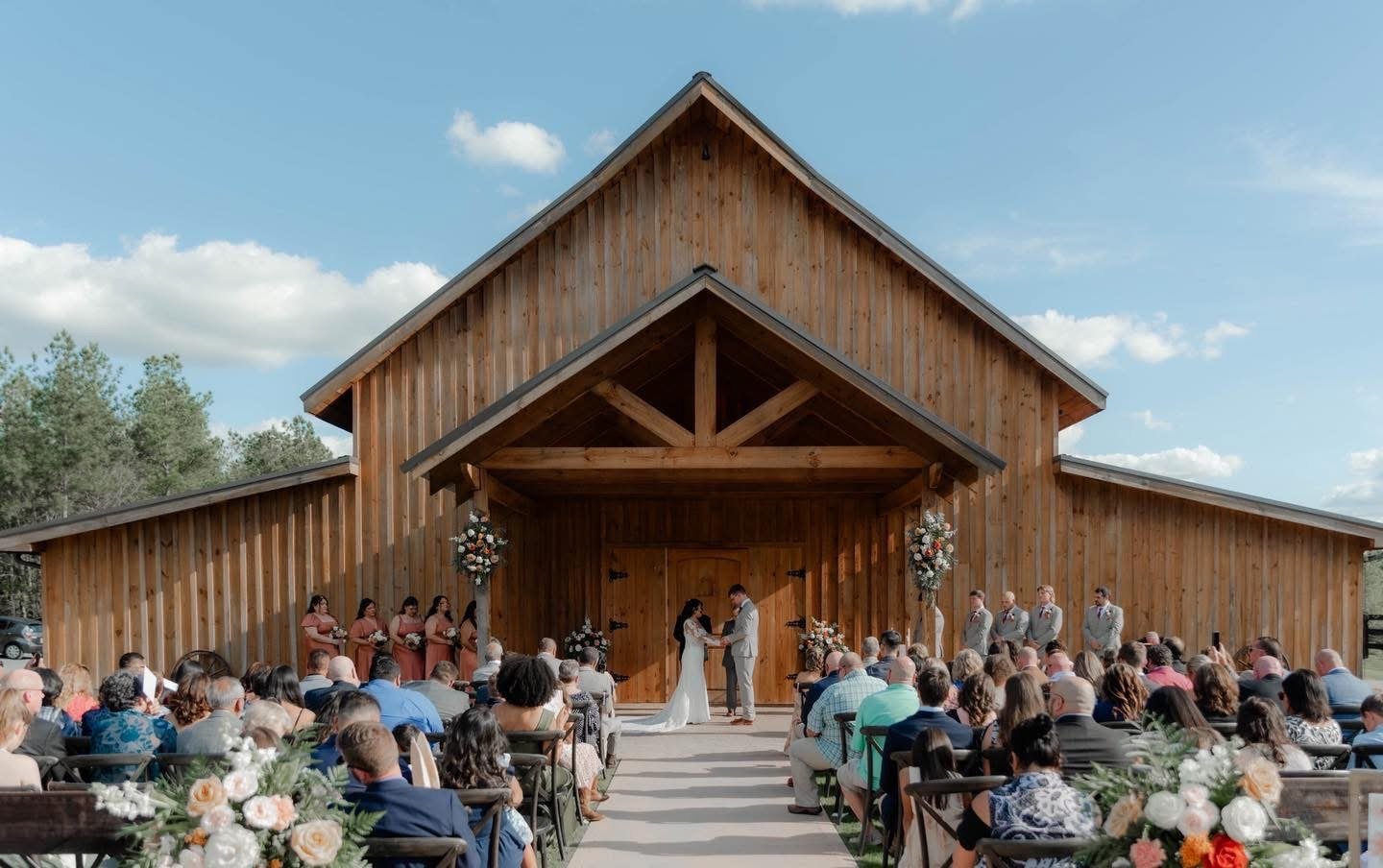 Covered outdoor gathering area at Grant Gables Venue
